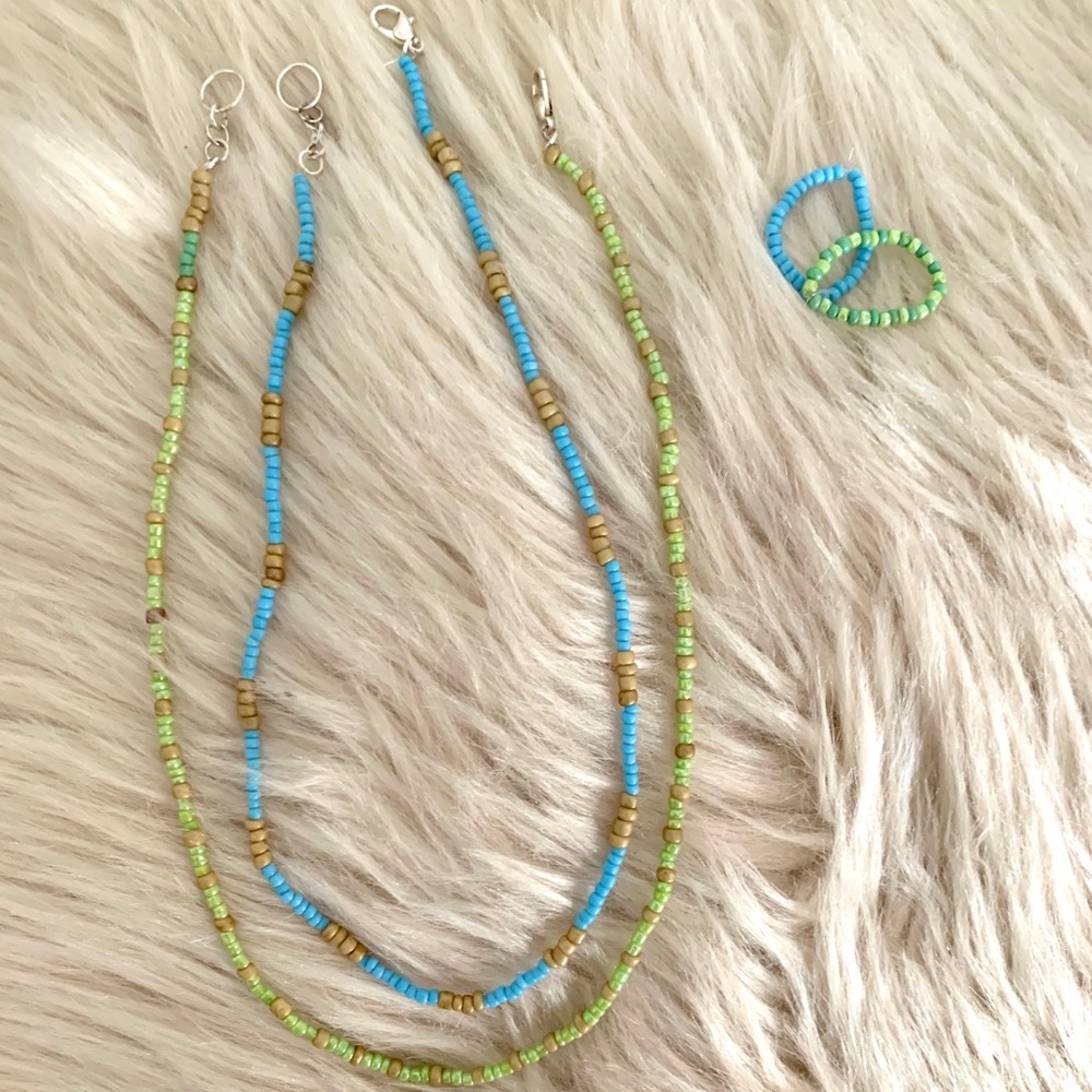handmade beaded necklaces and rings✨